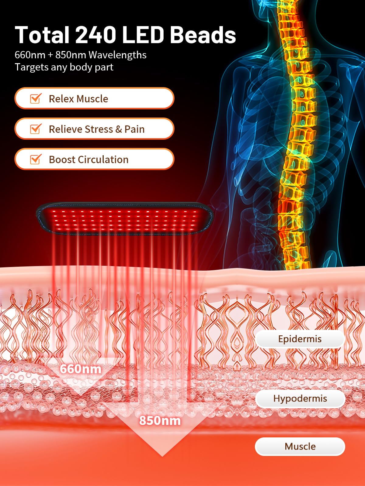 HALIDODO tapis lumière rouge pour jambe, chaleur agréable et usage polyvalent.