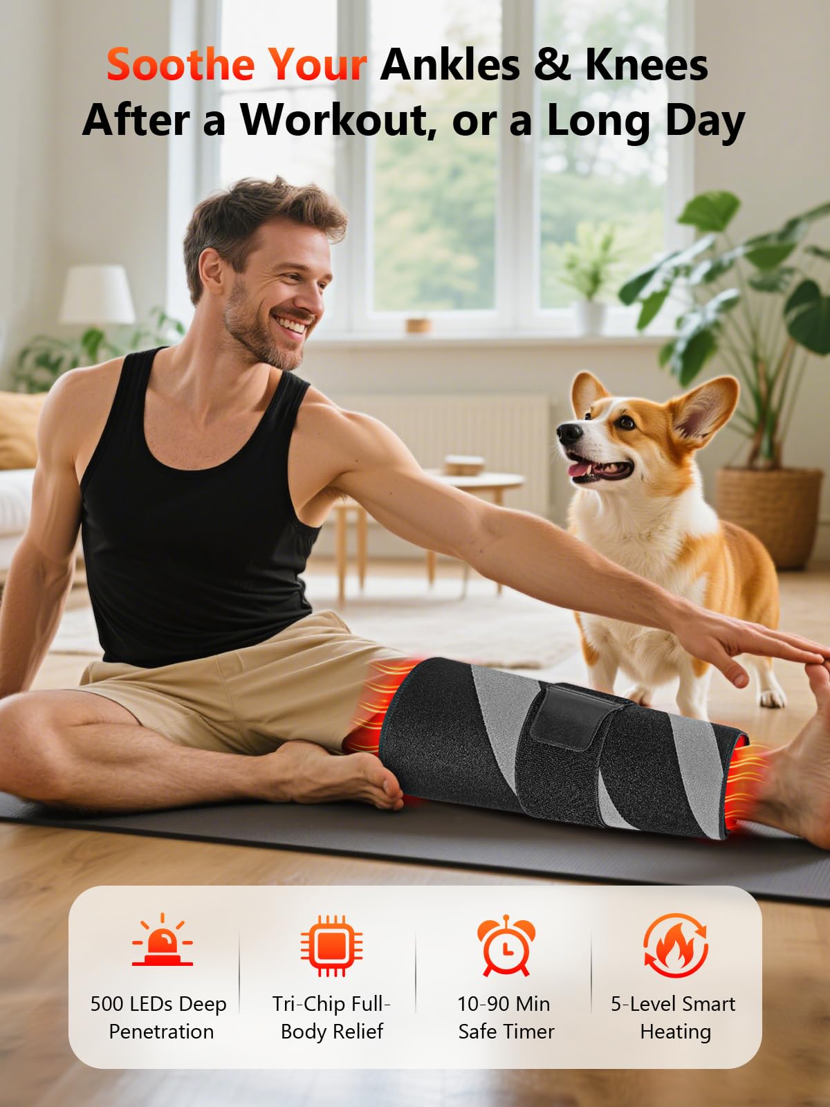 HALIDODO tapis lumière rouge sur les hanches, relaxation ciblée