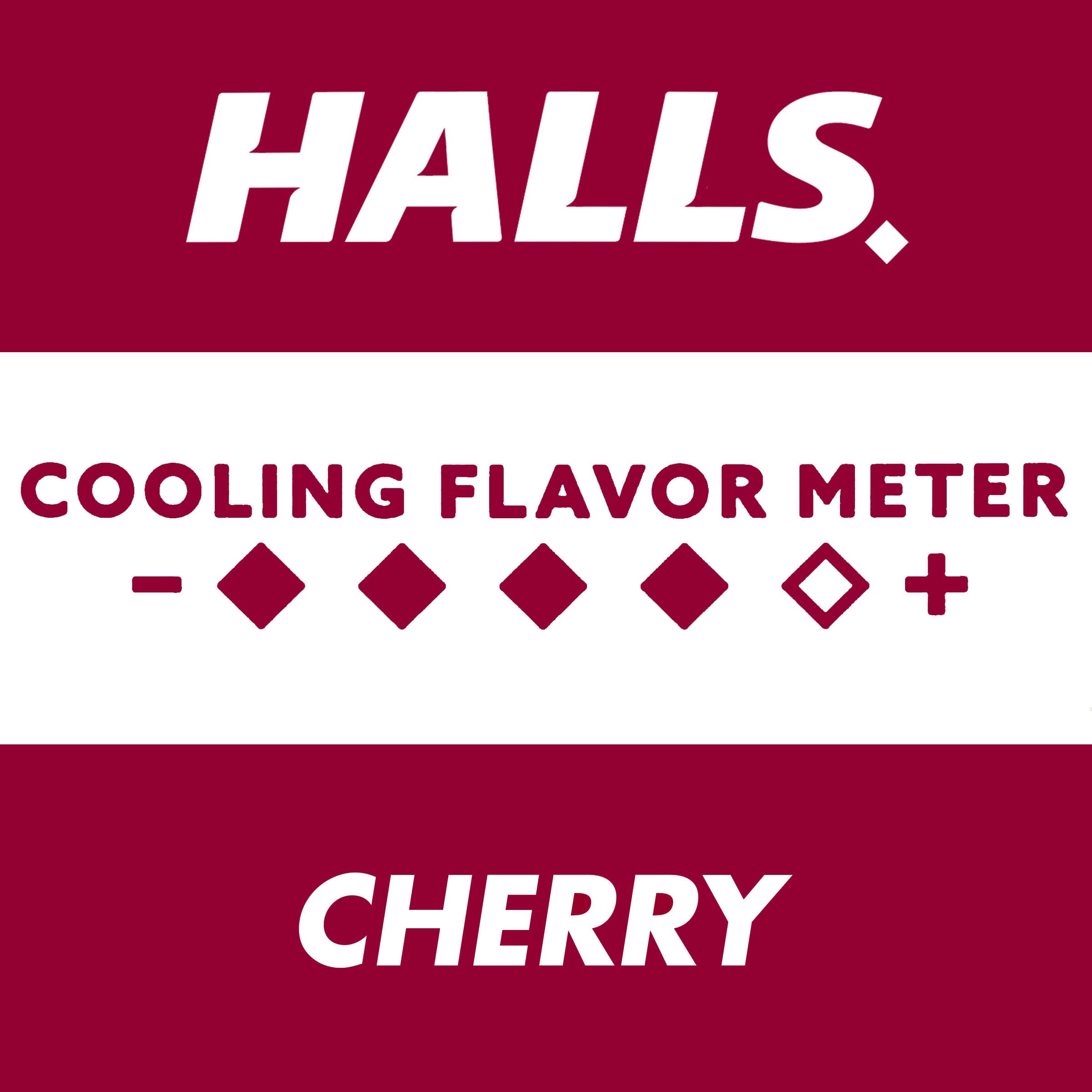 HALLS Relief cerise, pastille en dissolution sur langue, goût fruité et rafraîchissant