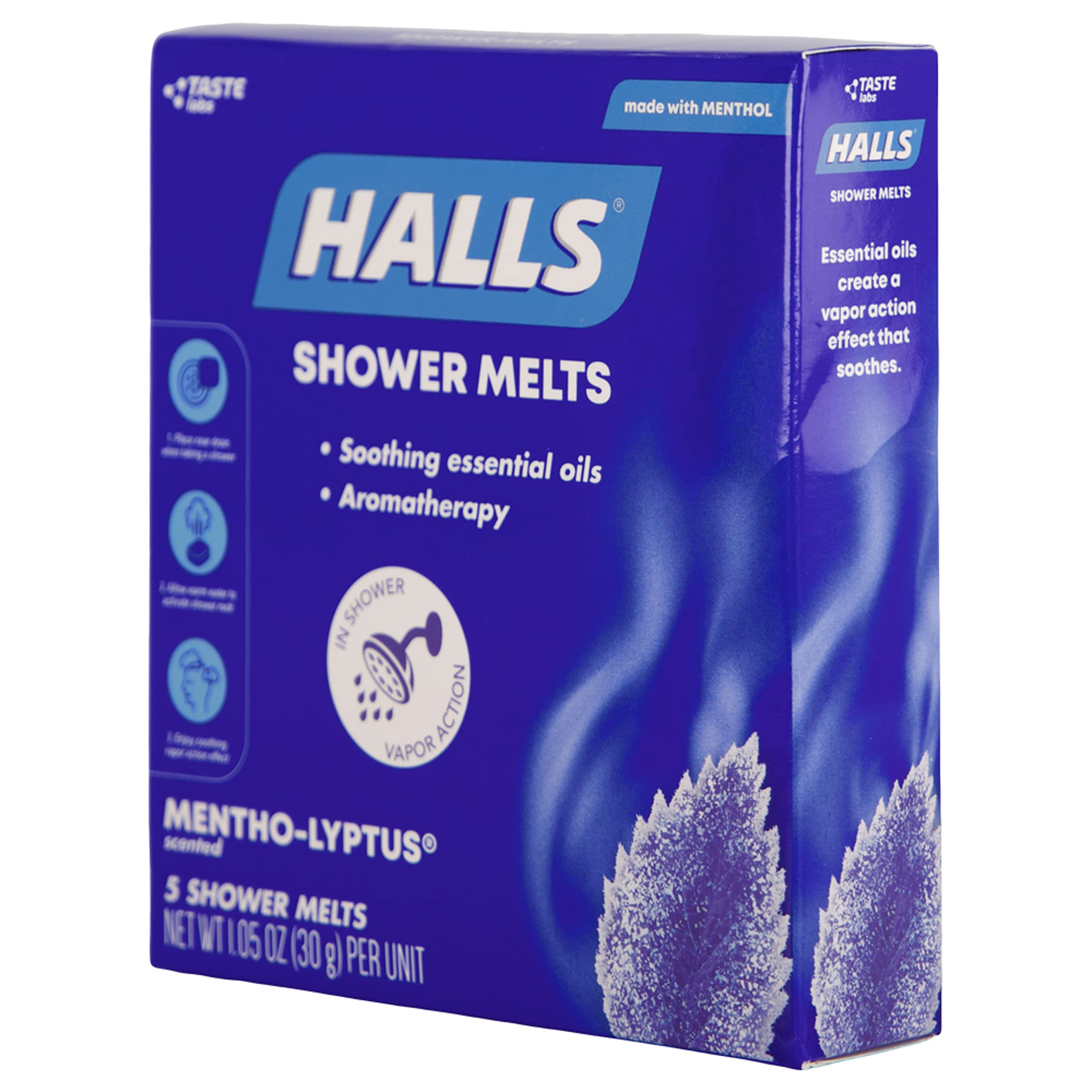 Halls Soothing Shower Melts aromathérapie mentholée pour respiration plus fraîche
