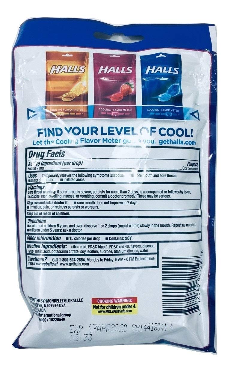 Lot de 3 pastilles Halls Breezers Cool Berry, format portable pour tous les déplacements