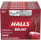 HALLS Cerise menthol, arôme frais qui rafraîchit la gorge.