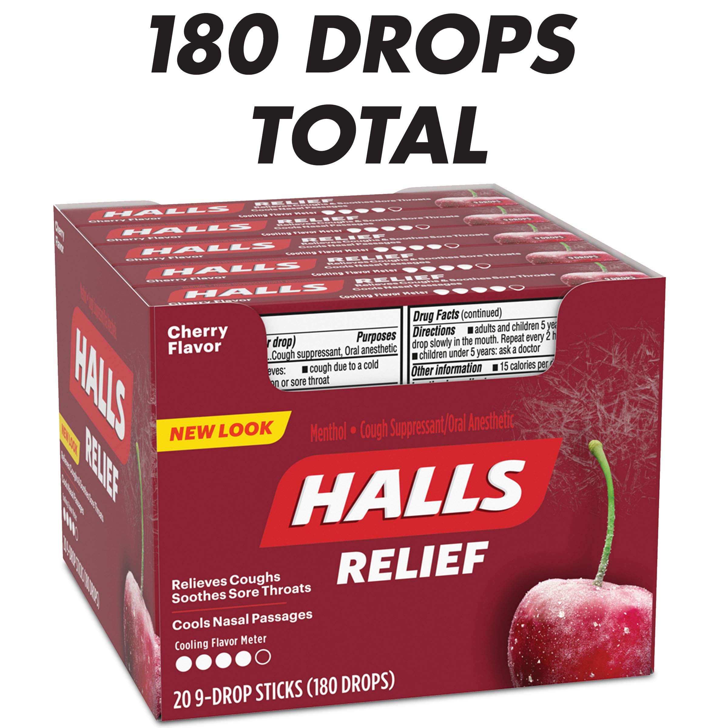 HALLS Cerise menthol, goût fruité et sensation de fraîcheur en bouche.