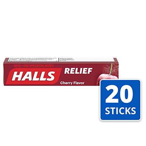 HALLS Cerise menthol, paquets pratiques pour emporter lors de déplacements.