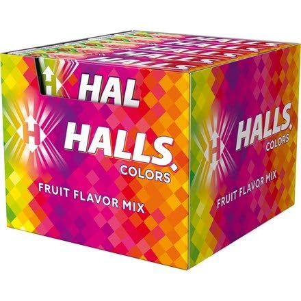 Halls Colors Mélange Fruits emballage: pastilles pour gorge au goût fruité, réconfort temporaire