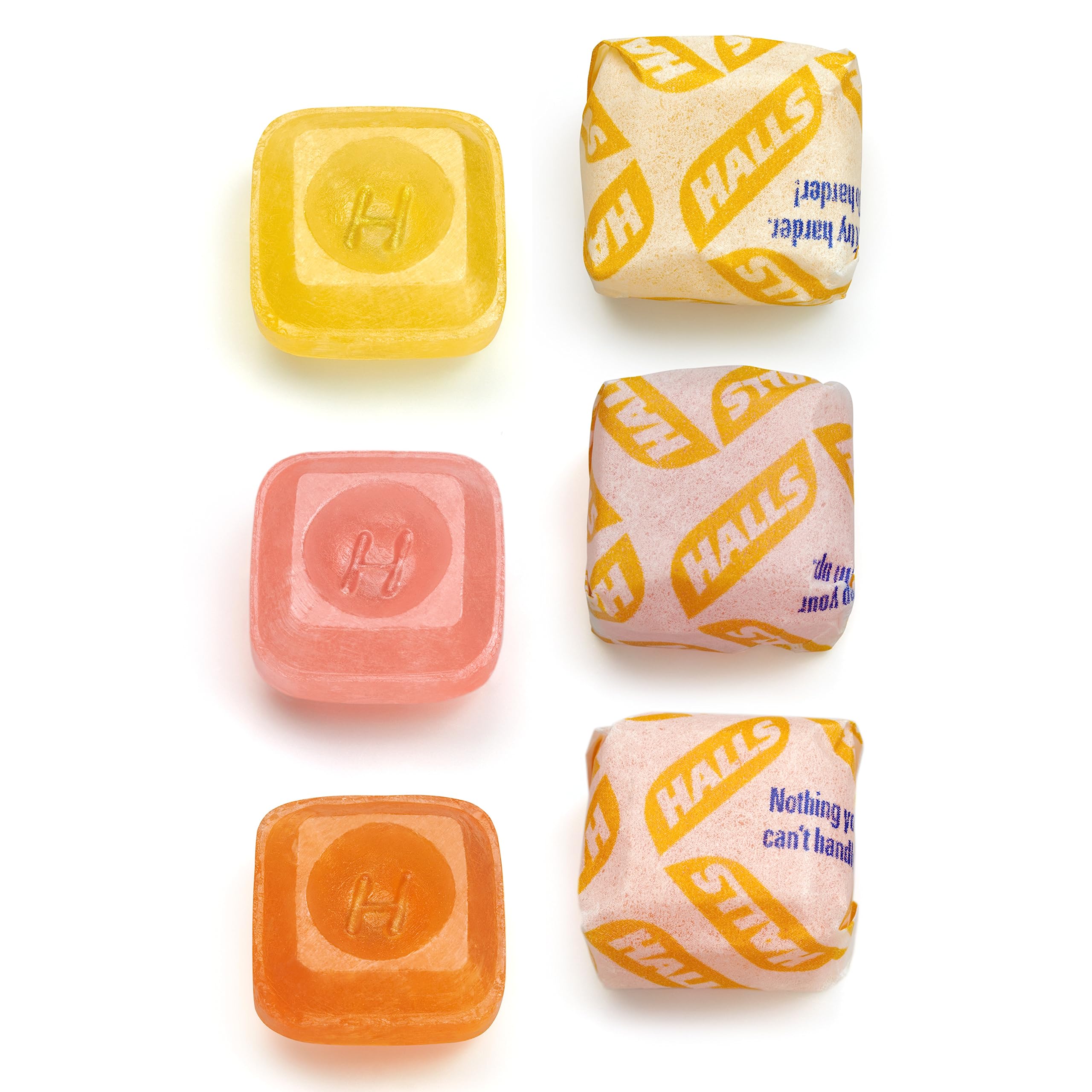 Gouttes citron HALLS Defense, saveur rafraîchissante et pratique.