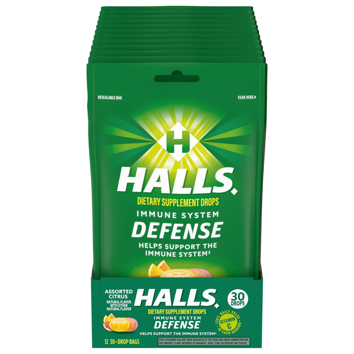 Halls Defense emballage exterieur, format pratique a emporter