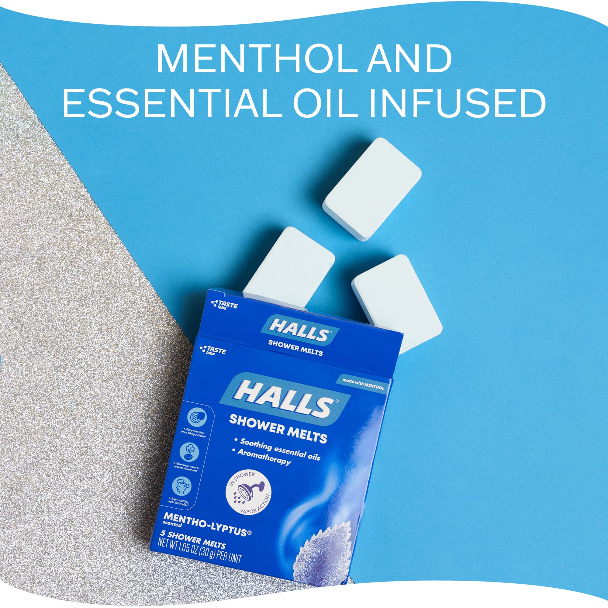 Halls Soothing Shower Melts huiles essentielles renforcent le bien-être