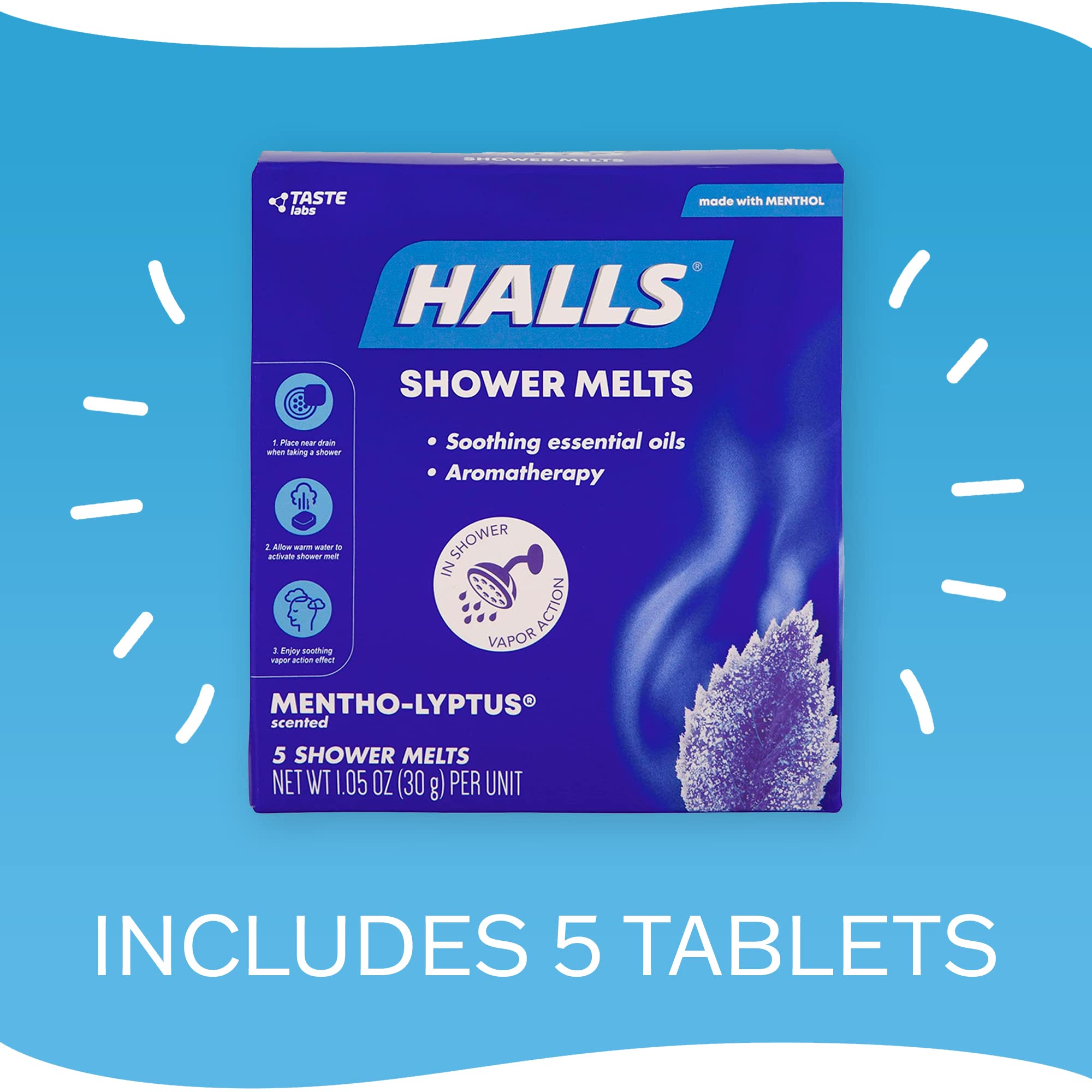 Halls Soothing Shower Melts parfum douceur pour aromathérapie