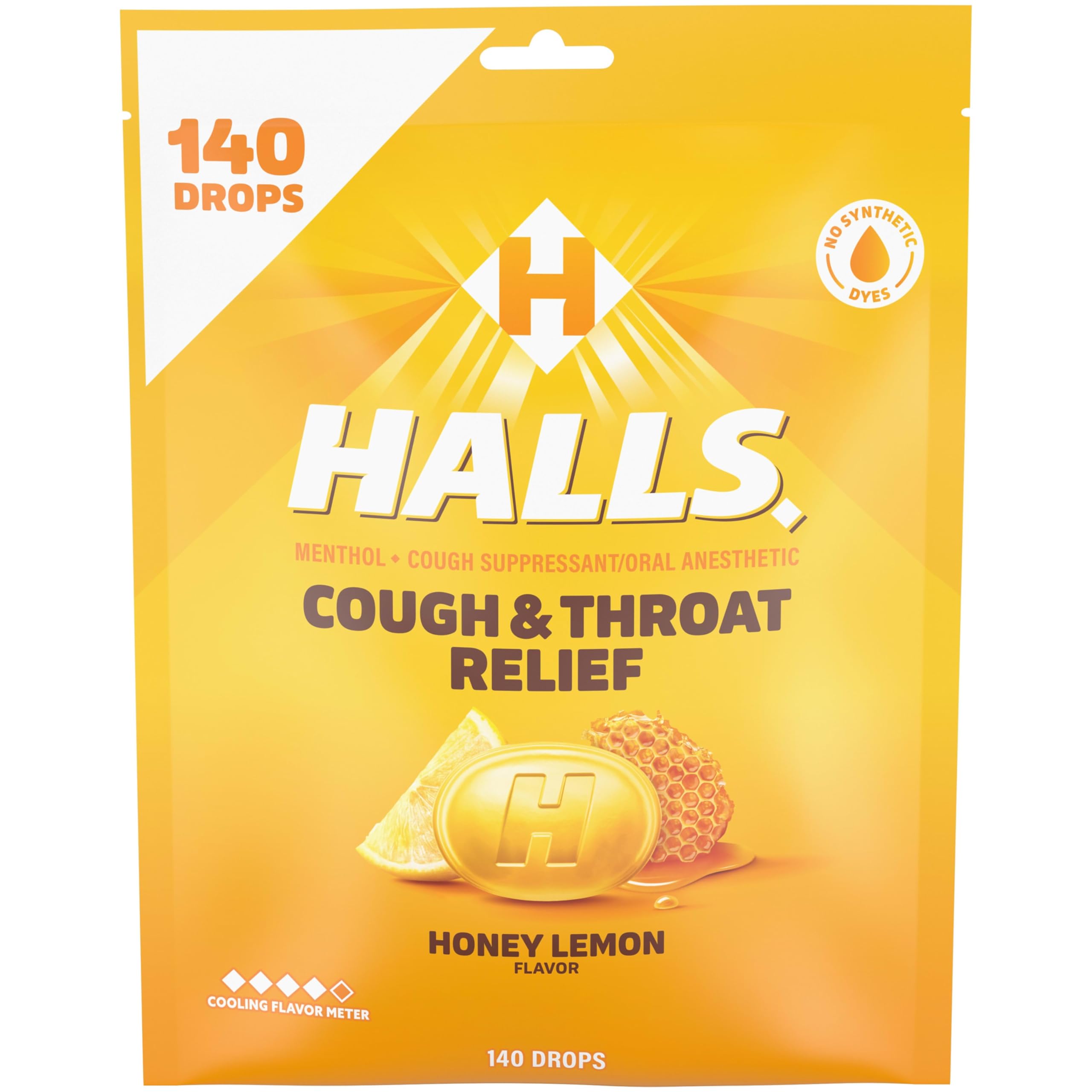 HALLS pastilles relief gorge miel citron emballage pratique pour voyage