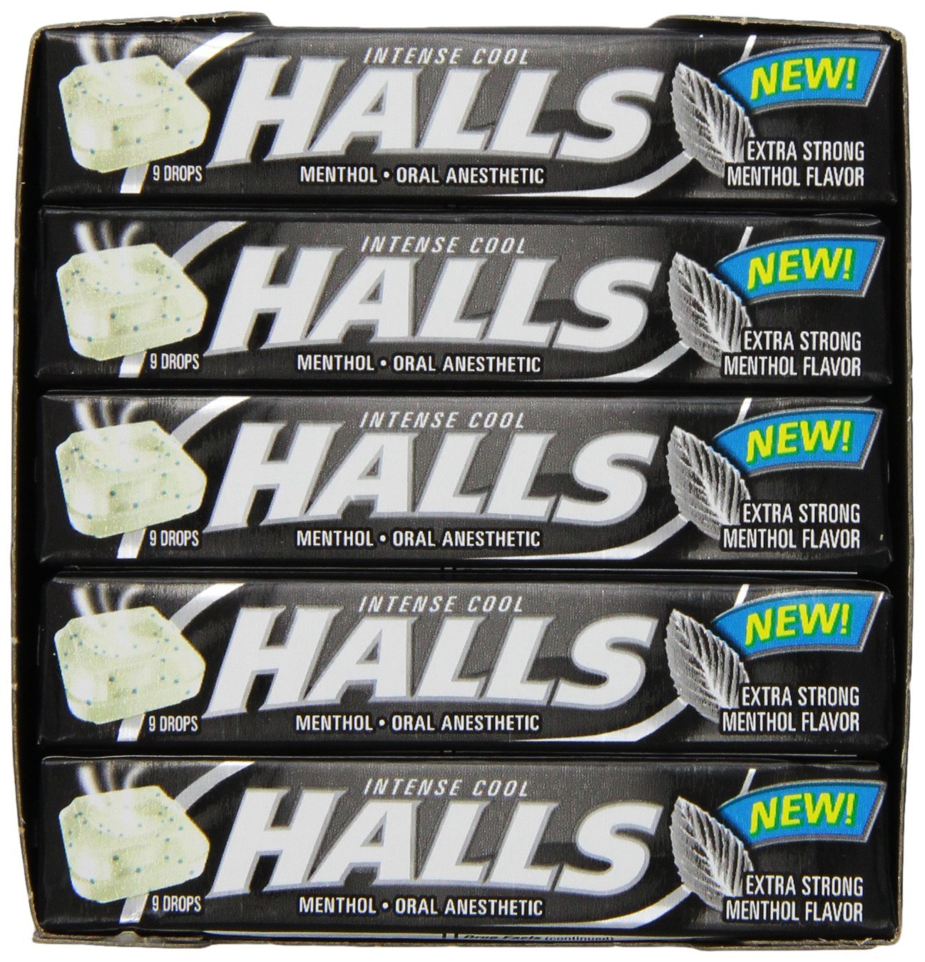Boîte HALLS Relief Max Fort Menthol, pratique à transporter