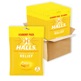 Boîte éco HALLS Relief pastilles miel citron, pratique pour déplacements.
