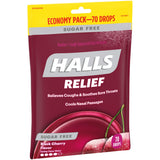 Emballage HALLS sans sucre, sachet de pastilles cerise noire