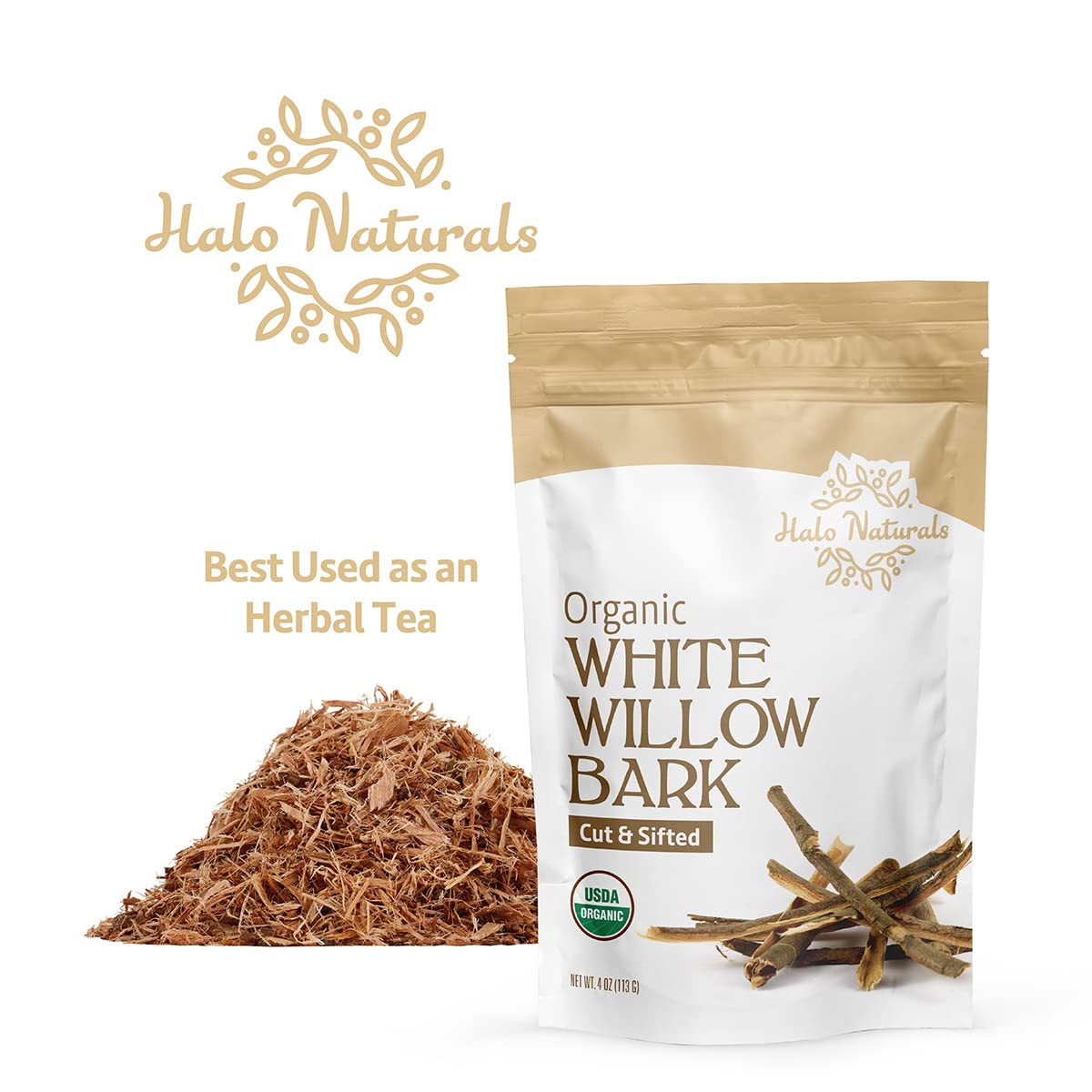 Halo Naturals écorce saule blanche coupée et tamisée, convient au mélange de plantes.