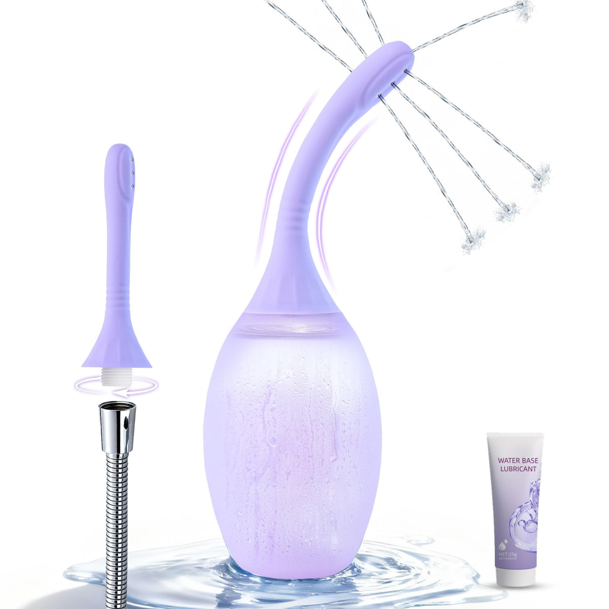 Halory Enema Boule Douche Flexible, buse pliable pour nettoyage anal pratique.