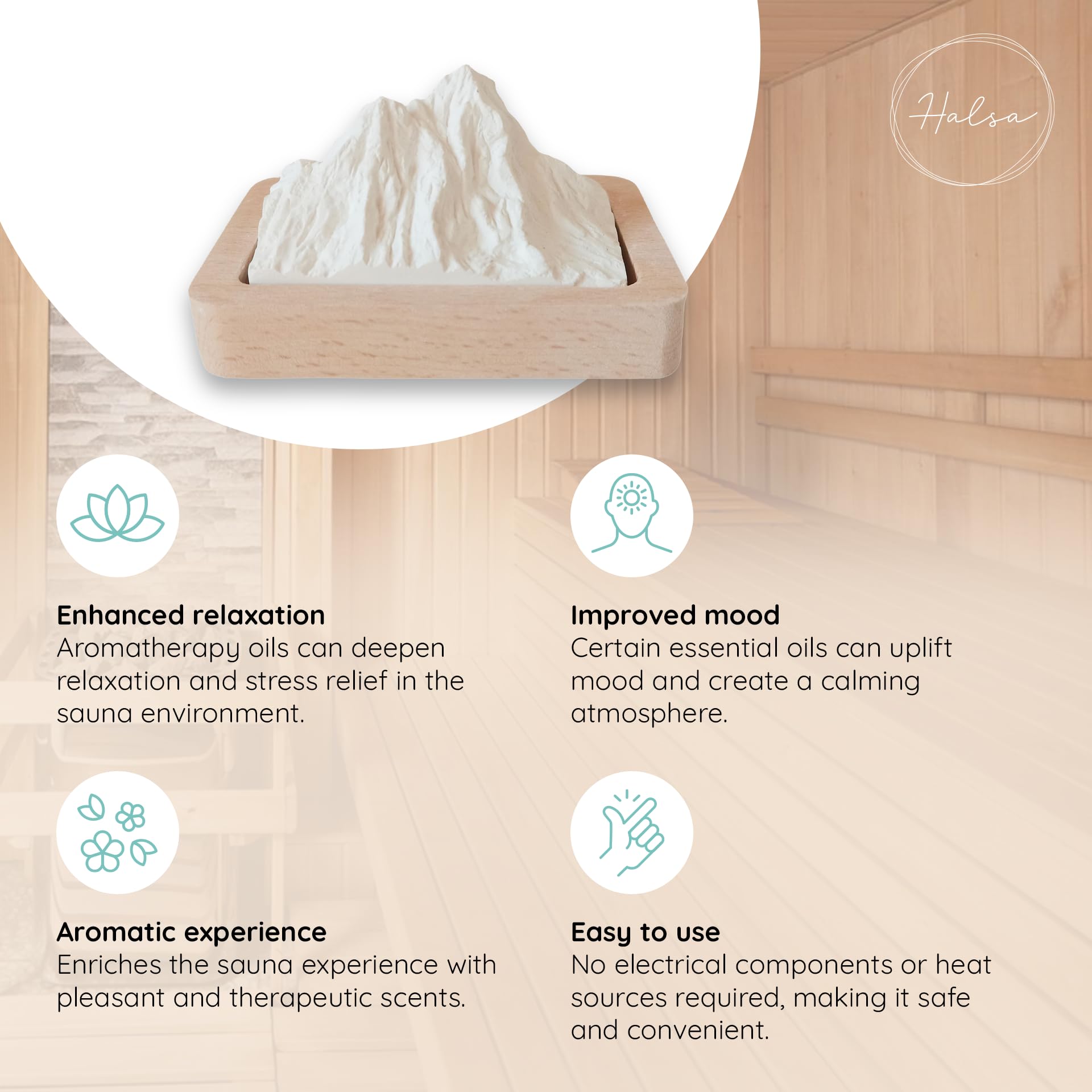 HALSA Diffuseur Passif, plâtre cuit absorbe les huiles et diffuse