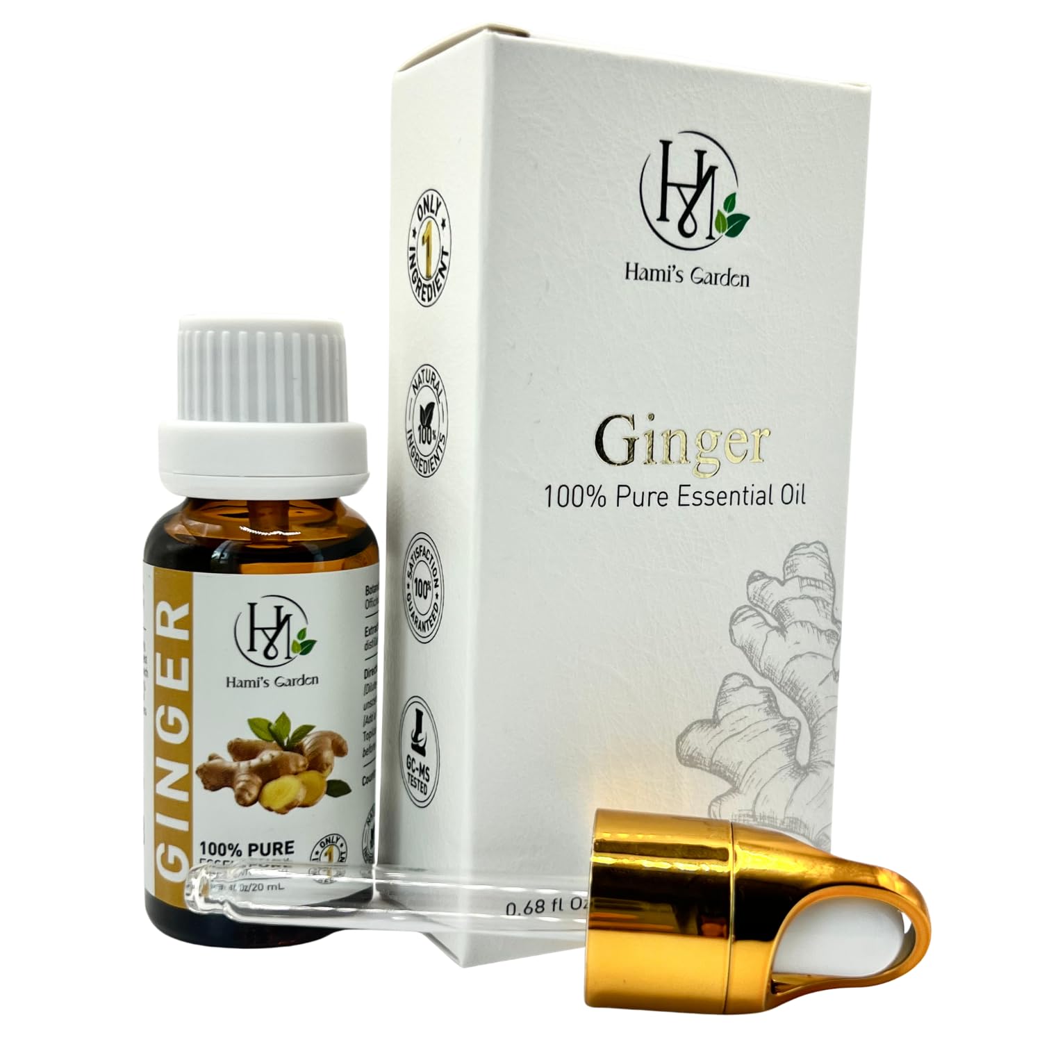 Hami's Garden gingembre huile essentielle – aromathérapie et diffusion pour ambiance chaleureuse