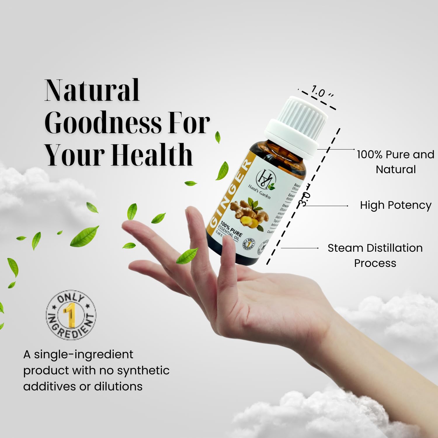 Hami's Garden gingembre huile essentielle – soin peau délicat et bénéfique