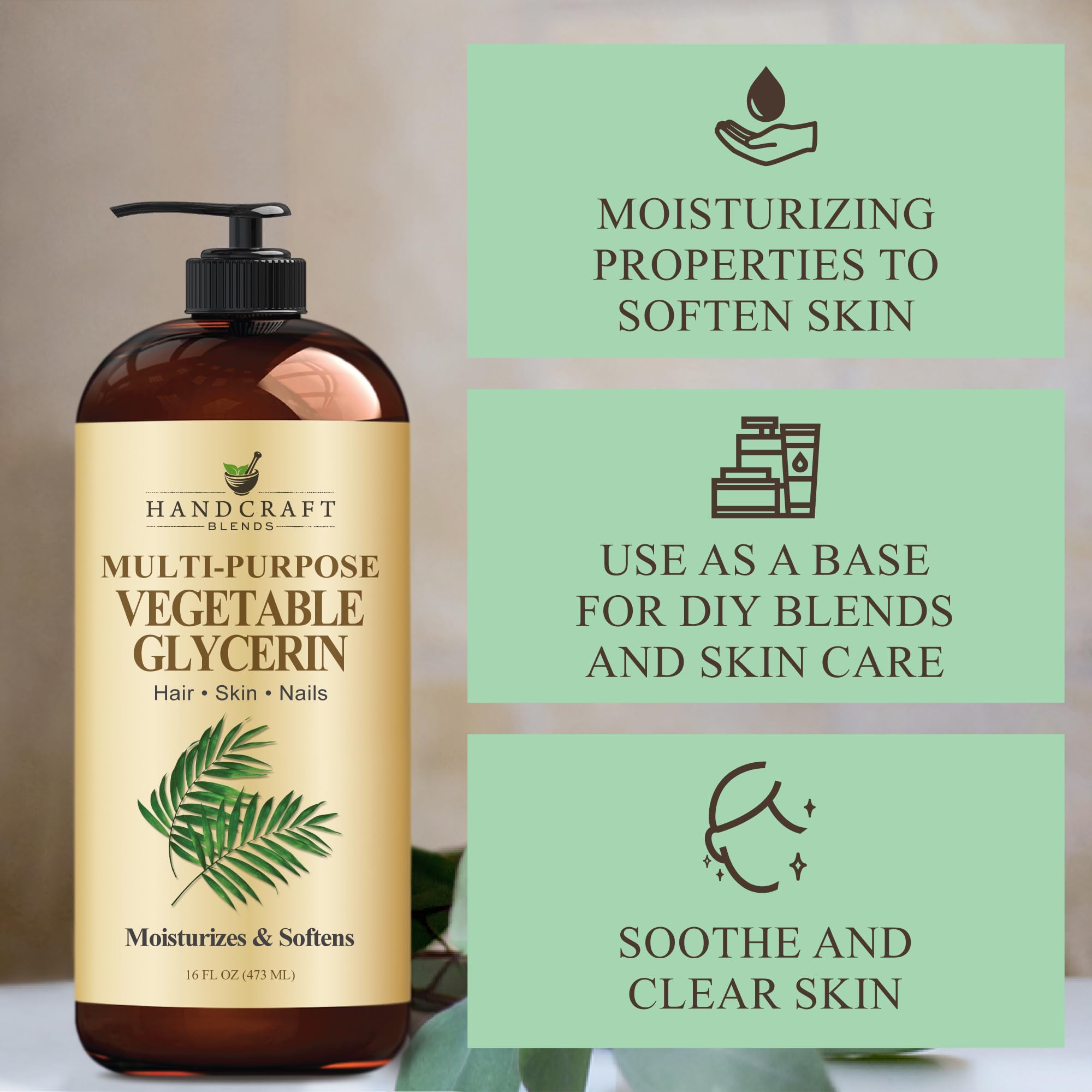 Handcraft Blends Glycérine végétale – dilution pour huiles essentielles en soin personnalisé.