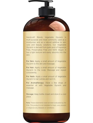 Handcraft Blends Glycérine végétale – texture soyeuse prête à hydrater la peau.