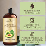 Aromathérapie diluée, huile avocat Handcraft Blends comme support neutre