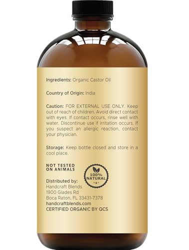 Handcraft Blends huile de castor pour cils et sourcils, soin naturel.