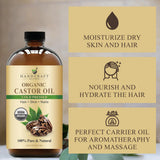 Hydratation de la peau avec Handcraft Blends huile de ricin visage et corps.
