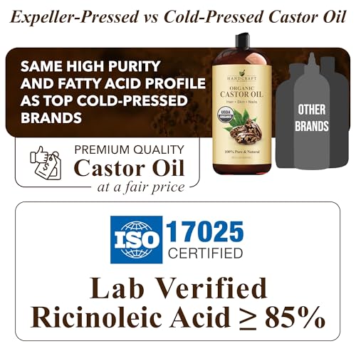 Handcraft Blends huile de ricin pour cheveux et cils, soins nourrissants.