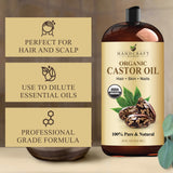 Handcraft Blends huile de ricin pour massage, glisse et confort.