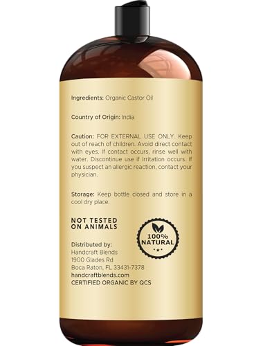 Handcraft Blends huile de ricin pour peau et corps, hydratation douce.