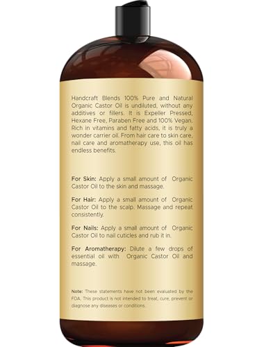 Handcraft Blends huile de ricin pour sourcils et cils, nutrition.
