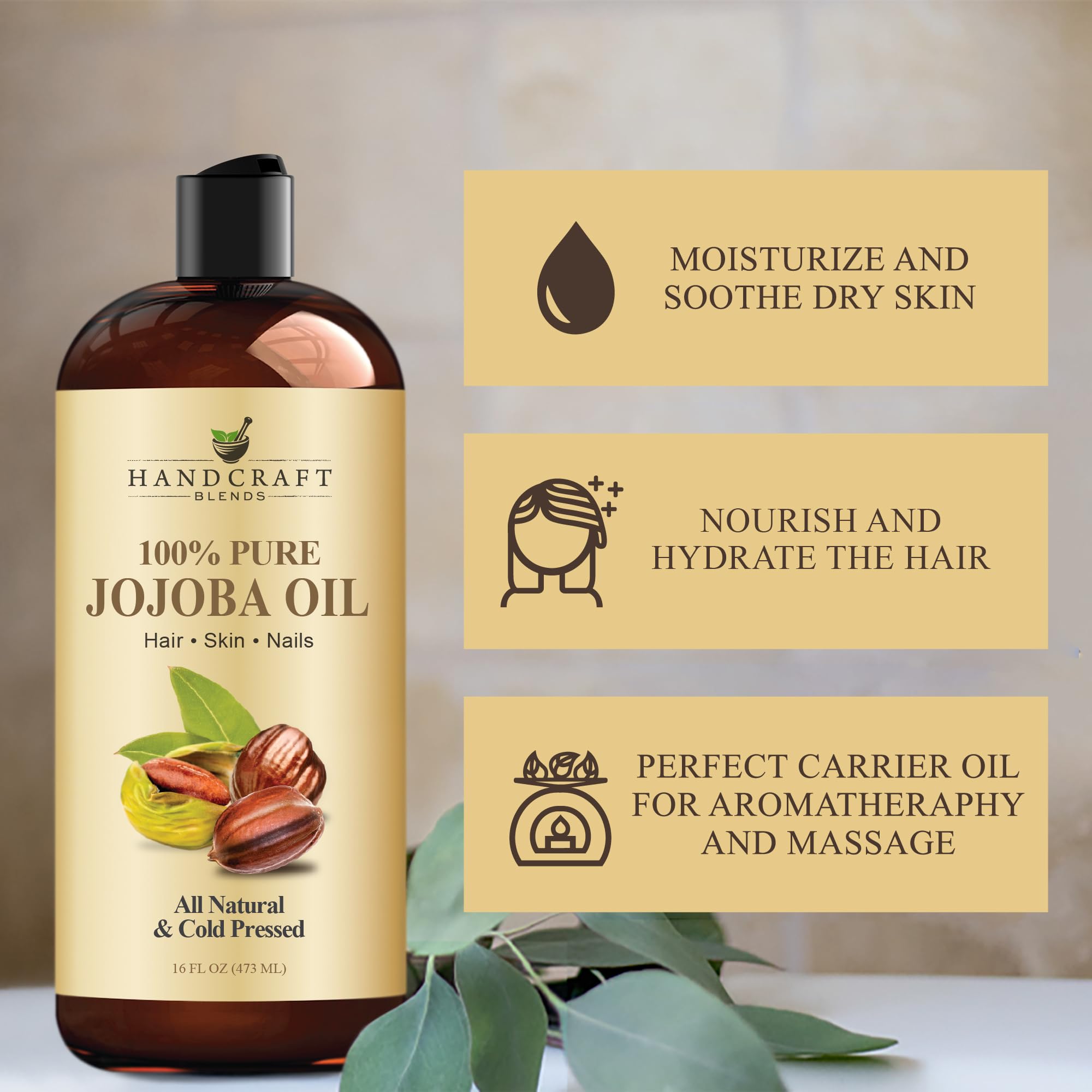 Base d'aromathérapie Handcraft Blends avec huile jojoba.