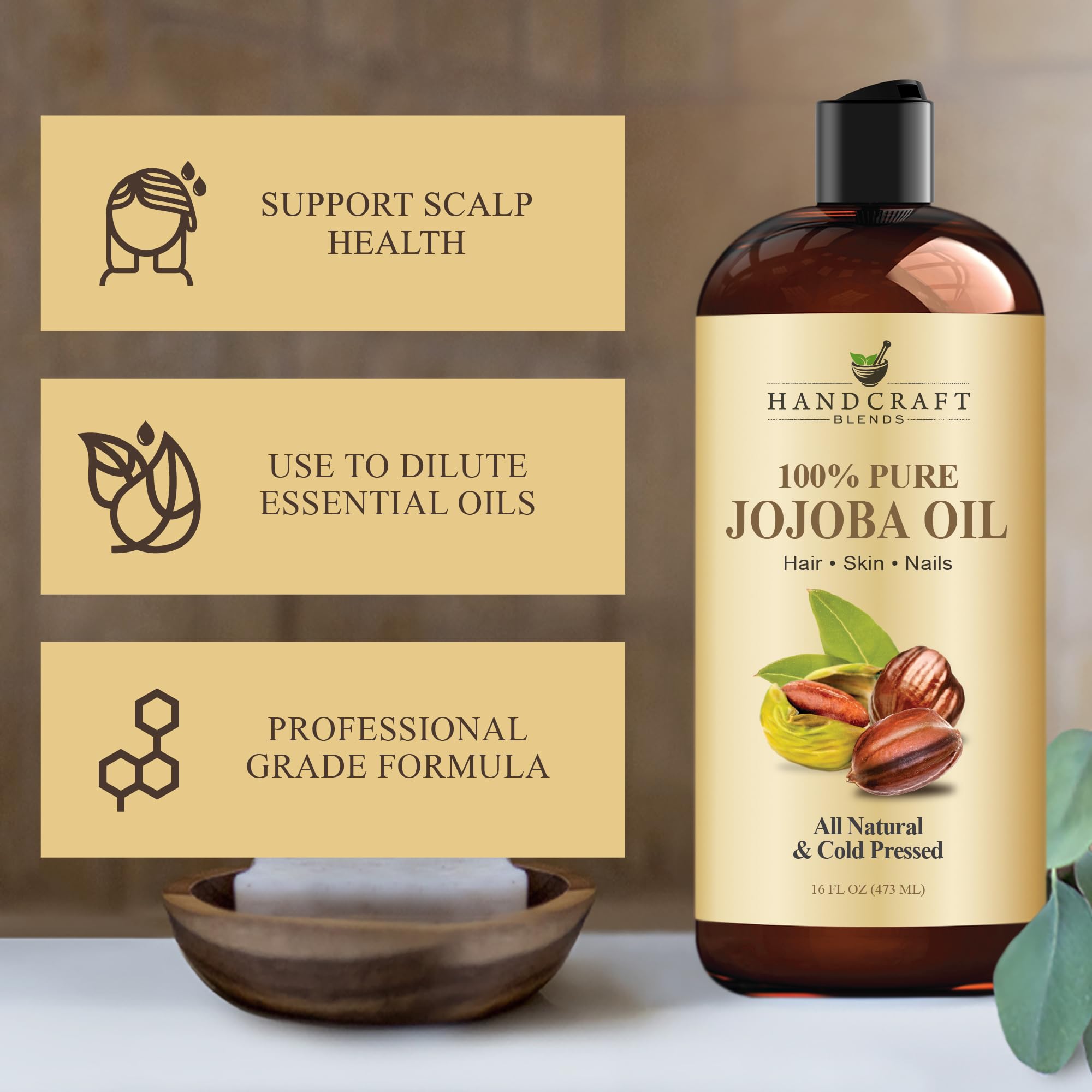 Huile Handcraft Blends jojoba pour peau et corps, nutrition.