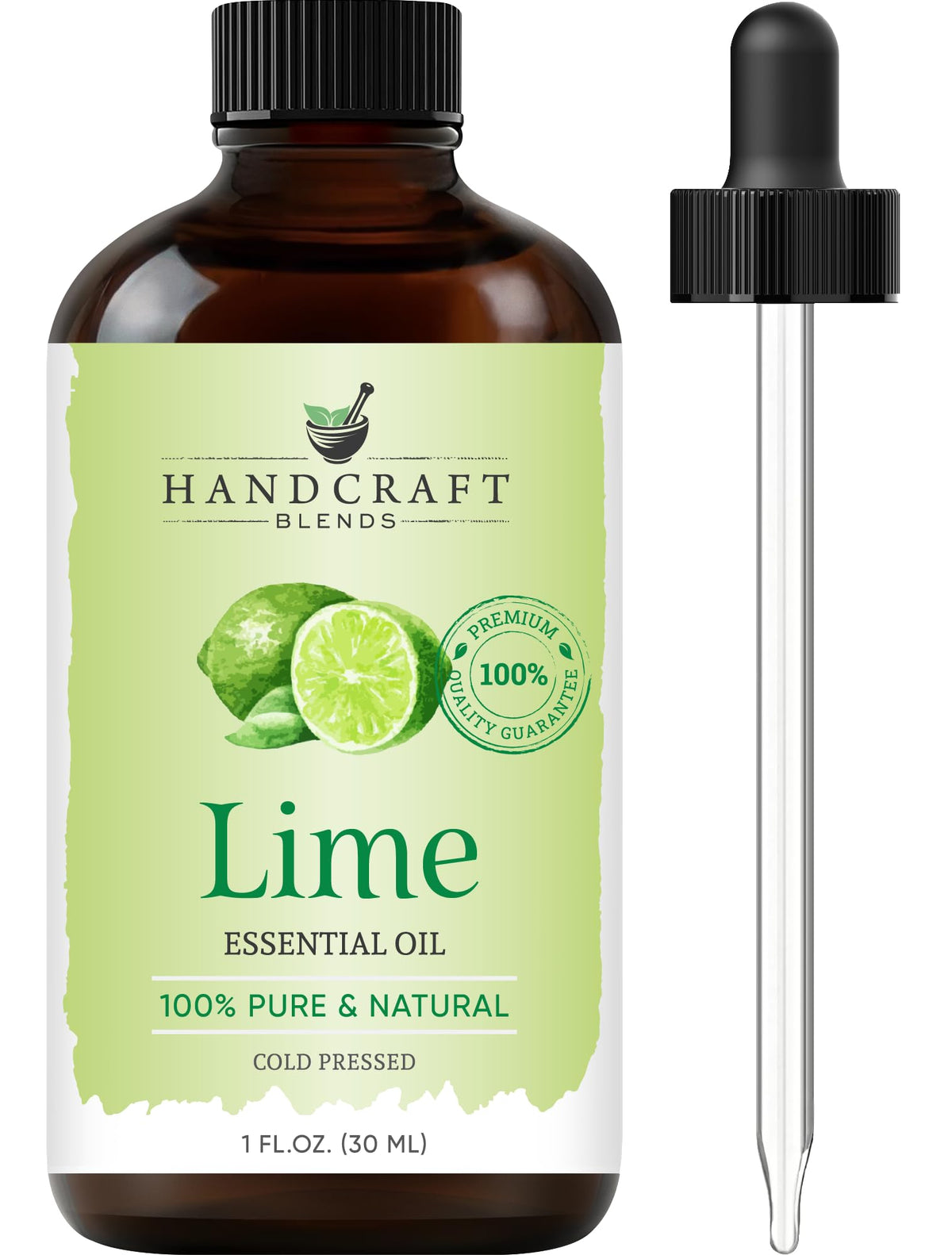 Handcraft Blends Lime, flacon ambré, diffusion aromatique pure.