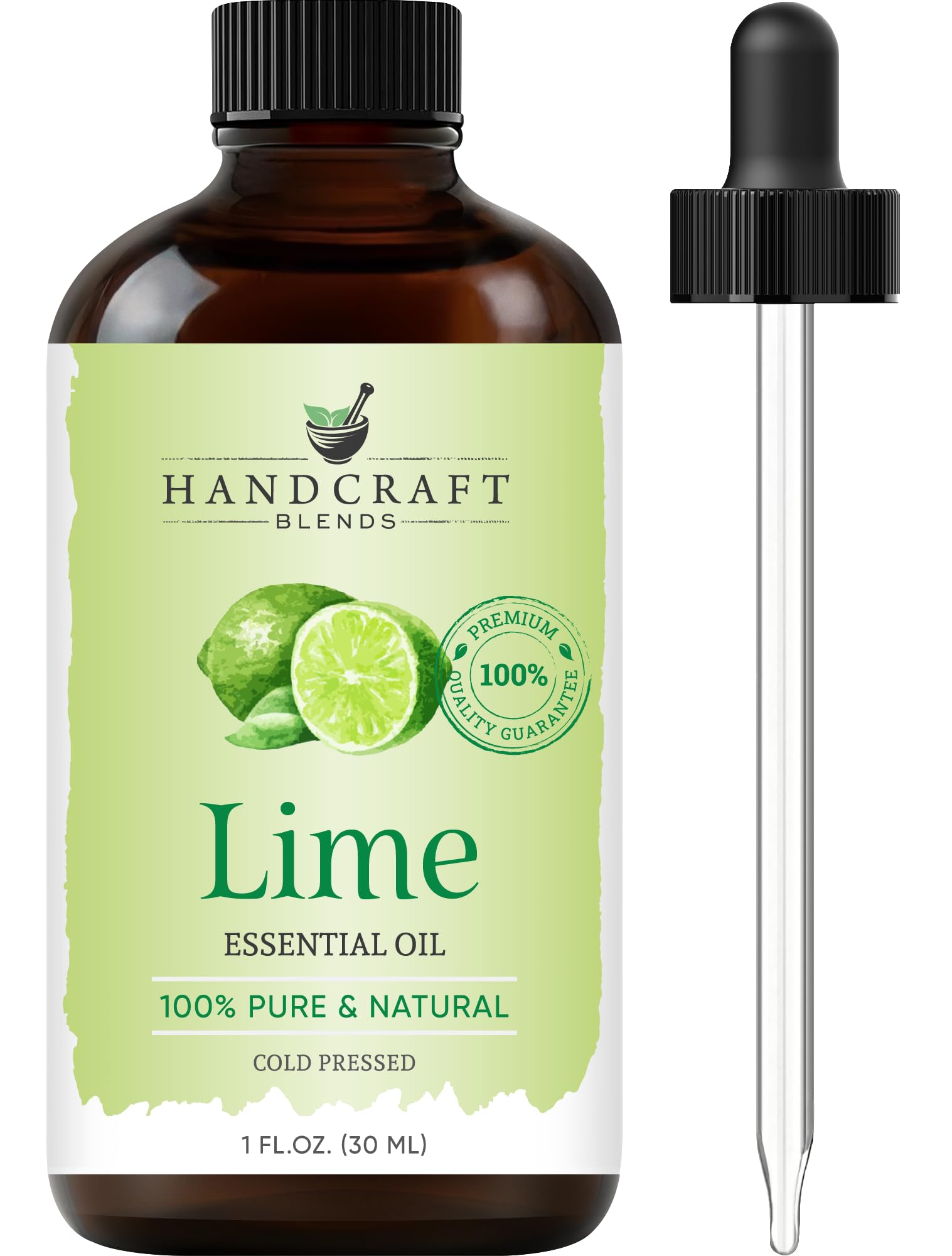 Handcraft Blends Lime, flacon ambré, diffusion aromatique pure.