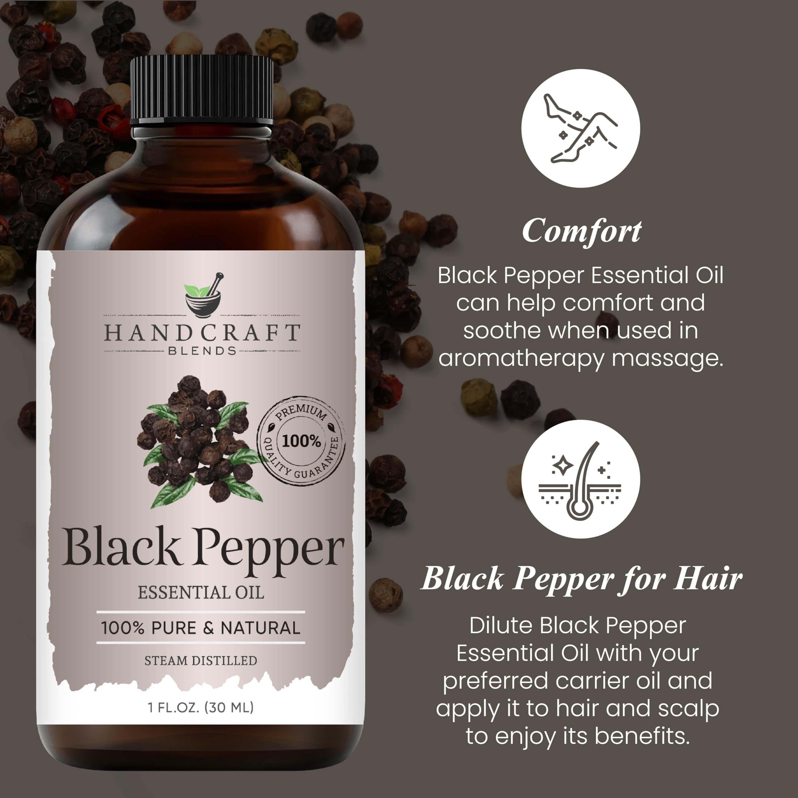 Soin peau dilué avec huile poivre noir Handcraft Blends