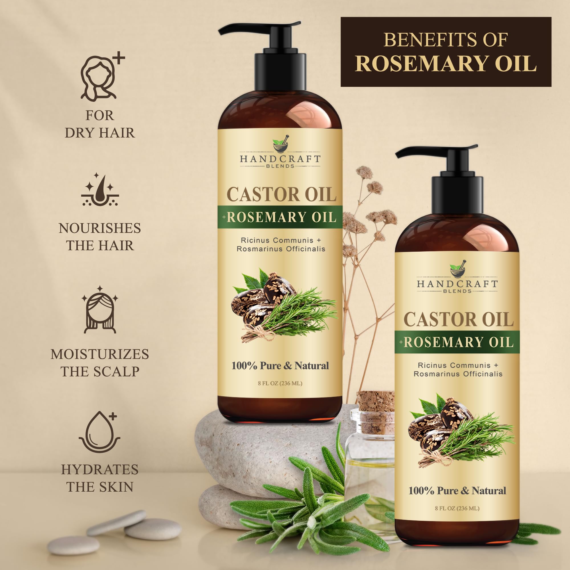 Handcraft Blends huile de ricin romarin – utilisation quotidienne sécurisée et polyvalente.