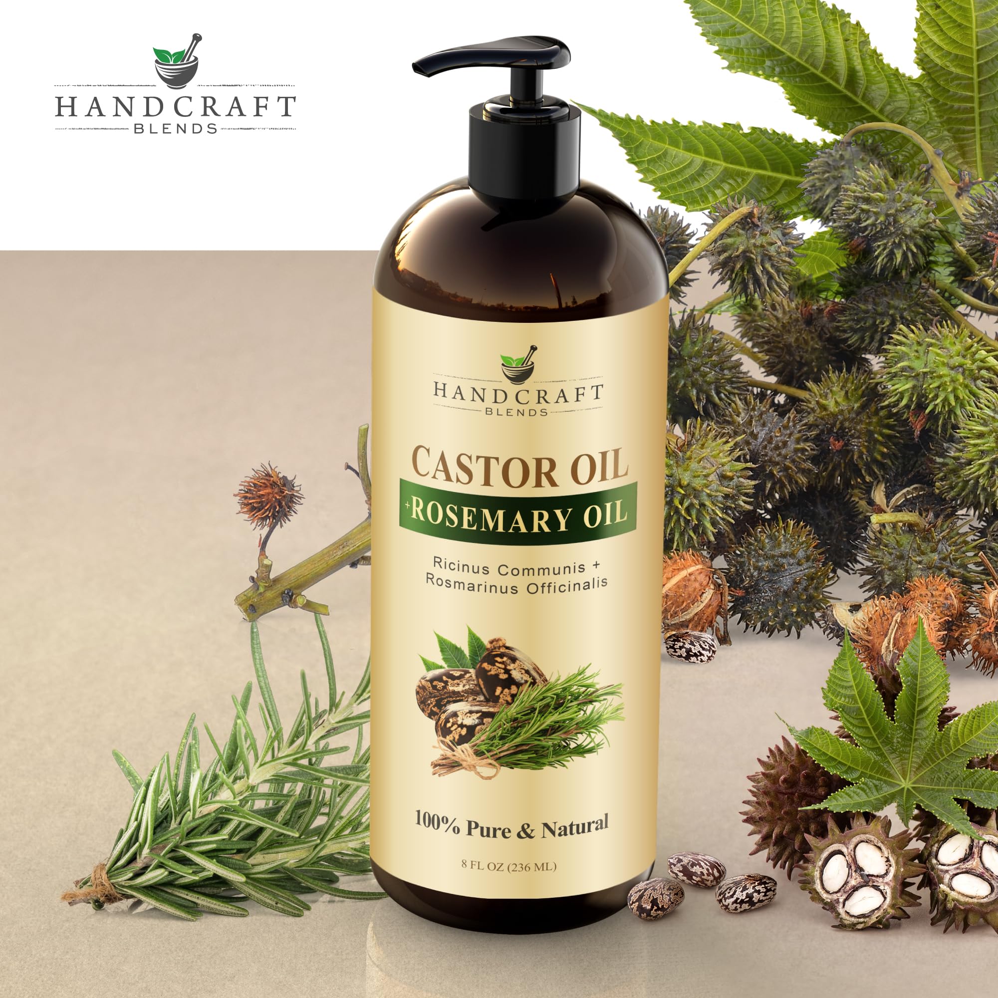 Handcraft Blends huile de ricin romarin – peau du visage nourrie et hydratée.