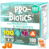 Hanliste Gummies Probiotiques, 100 milliards CFU, saveur orange, soutien digestif.