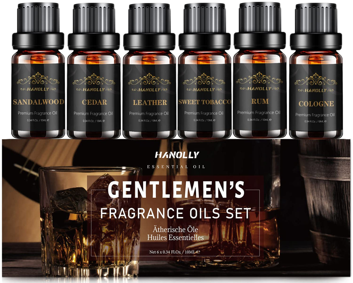 Hanolly huile essentielle masculine santal en flacon 10 ml, parfum raffiné pour diffusion.