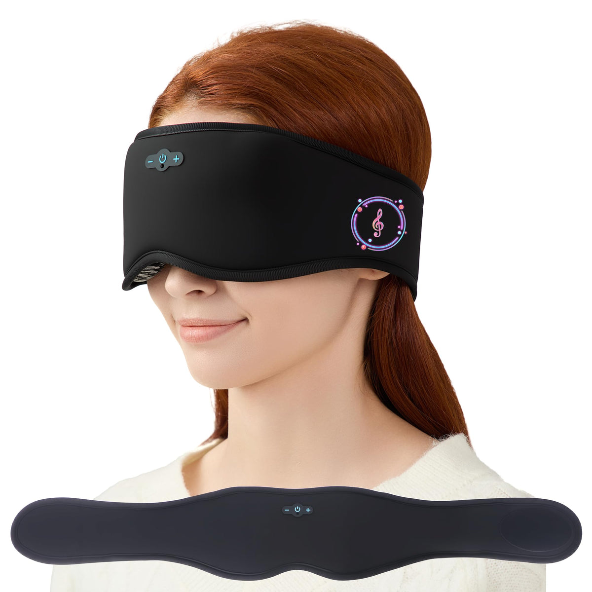 HAOBSS masque yeux Bluetooth offrant obscurité totale et confort.