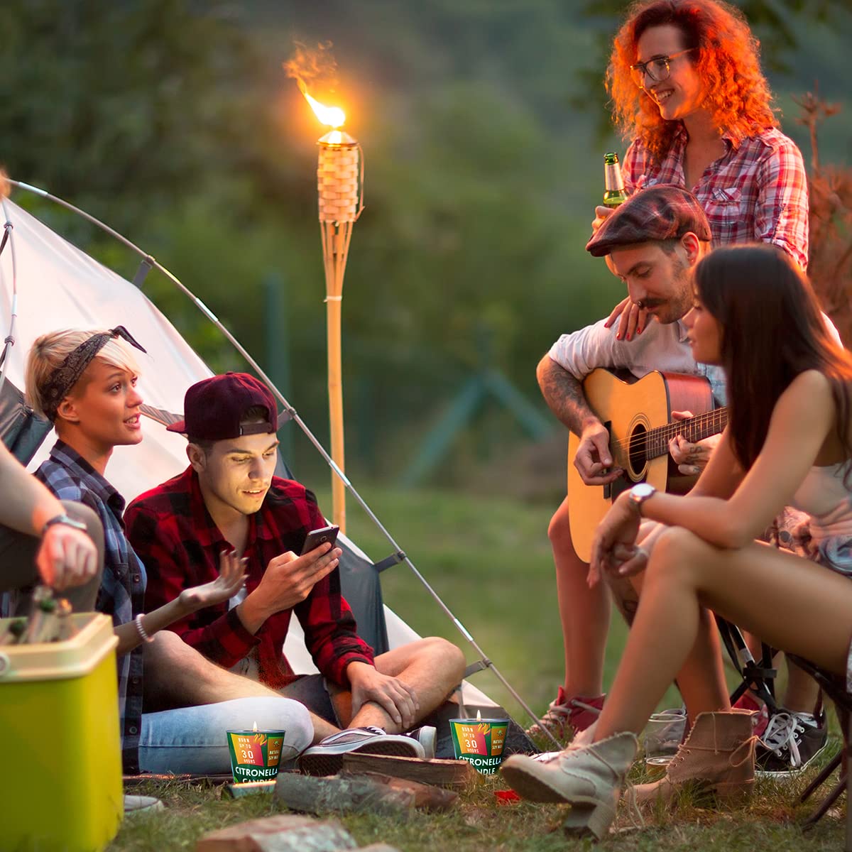 Bougie Haoson citronnelle pour camping en extérieur, éclairage fiable