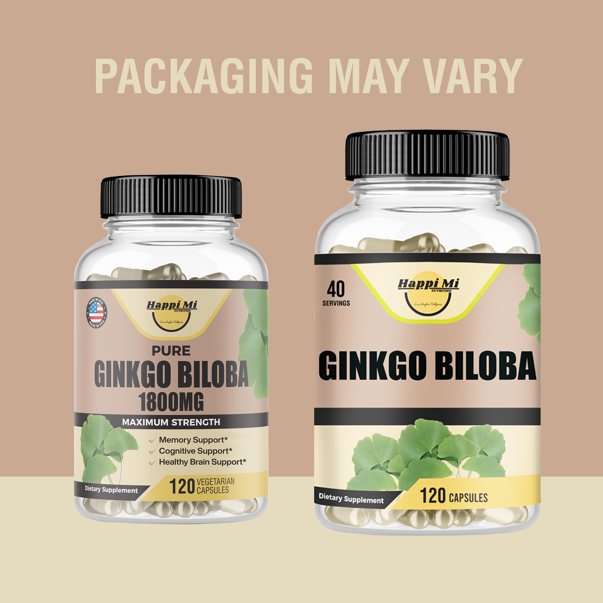 Capsules végétales Happi Mi Nutrition Ginkgo Biloba faciles à prendre pour le quotidien.