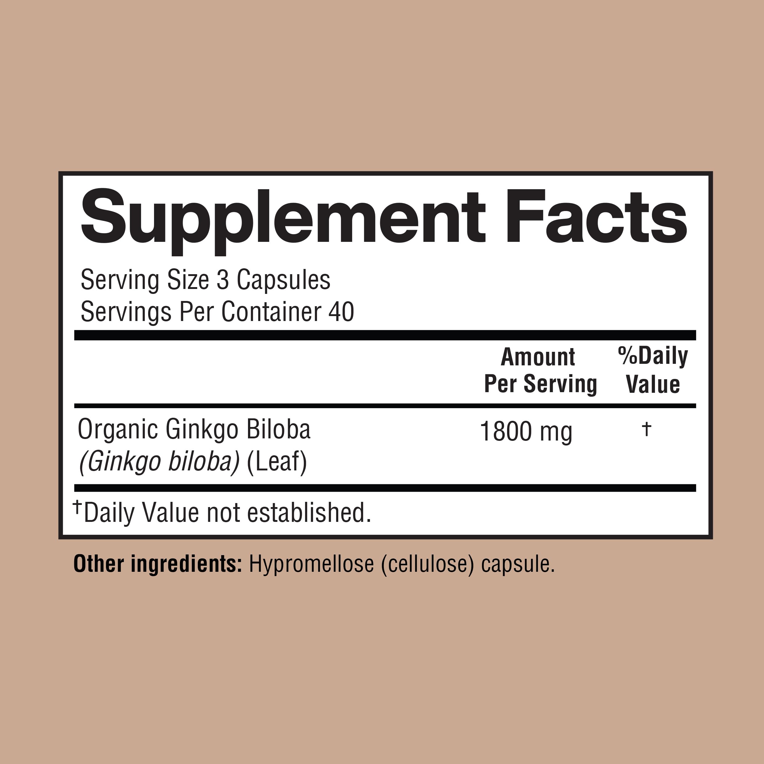 Étiquette bio Happi Mi Nutrition Ginkgo Biloba, produit organique certifié pour la qualité.
