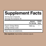 Étiquette bio Happi Mi Nutrition Ginkgo Biloba, produit organique certifié pour la qualité.