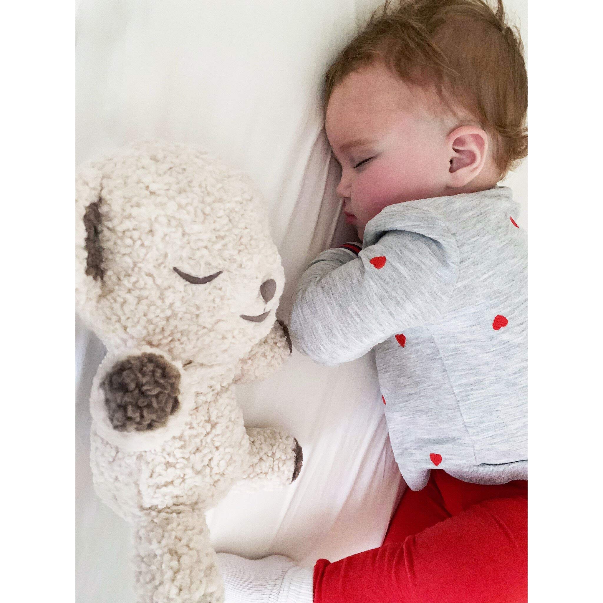Deux textures plush et woolly, stimulations sensorielles variées.