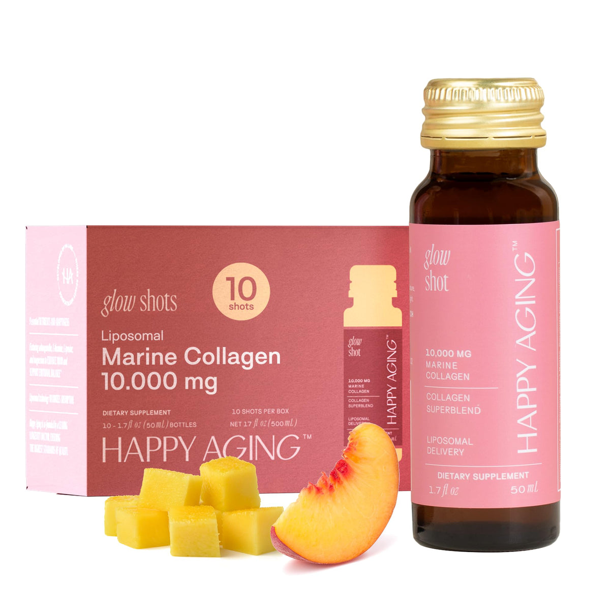 Glow Shot Happy Aging: bouteille indiquant l'hydratation de la peau