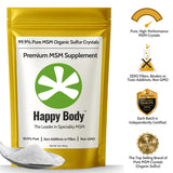 HAPPY BODY cristaux MSM se dissolvant rapidement dans eau ou jus