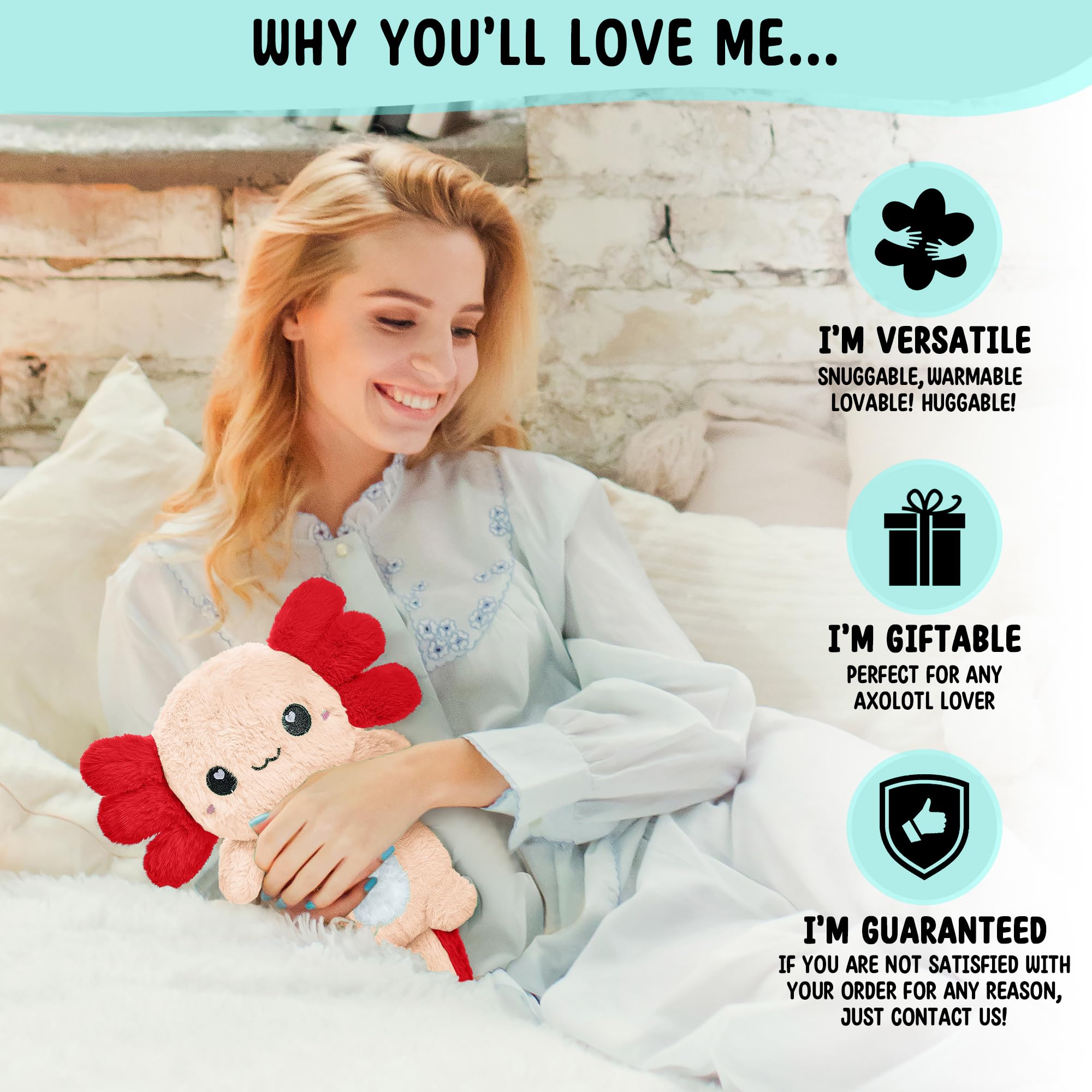 Cadeau original Happy Fuel Axolotl peluche chaleureuse pour tous