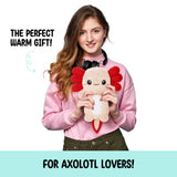 Doudou chaud doux Happy Fuel Axolotl pour des câlins apaisants